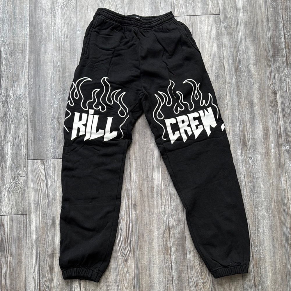 KILL CREW HEAVYWEIGHT LUX SWEATPANTS FLAME - BLACK / WHITE